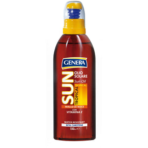 Tanning Tropical Sun Oil with Vitamin E, Walnut Husk and Beta Carotene - 150ml - Genera