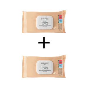 Make-Up Remover Wipes Sweet Almond Milk, 40pcs, Bundle 1+1