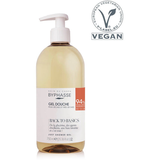 Back to Basics Shower Gel, For Dry and Very Dry Skin with Pump 750ml - Byphasse