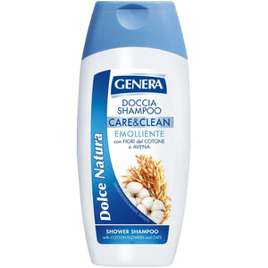 Care&Clean Shower-Shampoo, Cotton Flowers And Oats 300ml - Genera