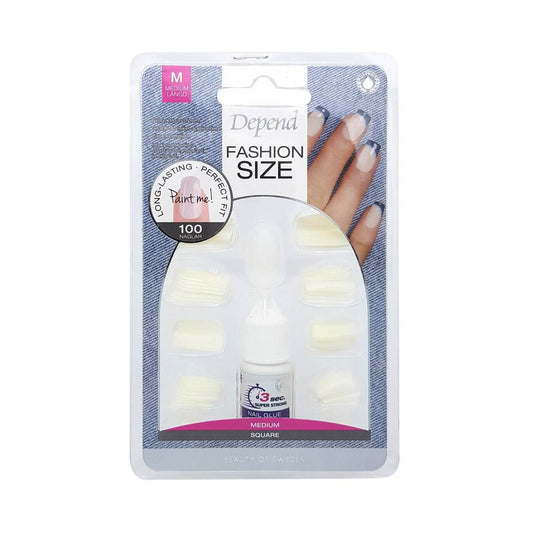 Fashion Size 100-pack Nail Tips - Medium, Square - Depend