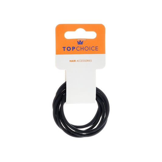 Silicone Hair Bands, Black, 6 pcs - Top Choice