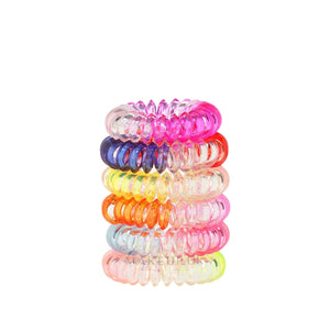 Spiral Hair Bands, Colorful, 6 pcs - Top Choice